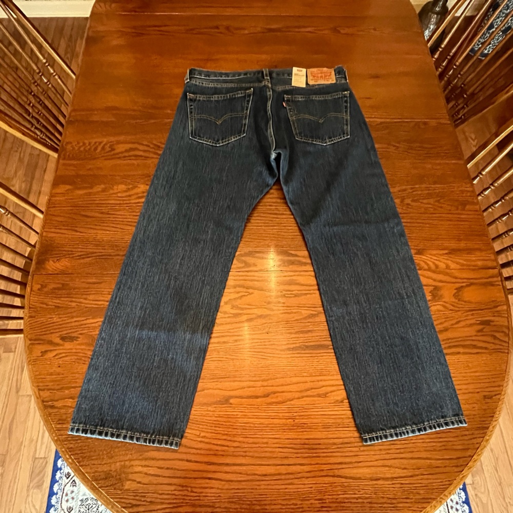 NWT Levi’s Mens 505 Regular Fit Medium Stonewash Non-Stretch Denim Jeans 36 x 29 - Picture 4 of 16